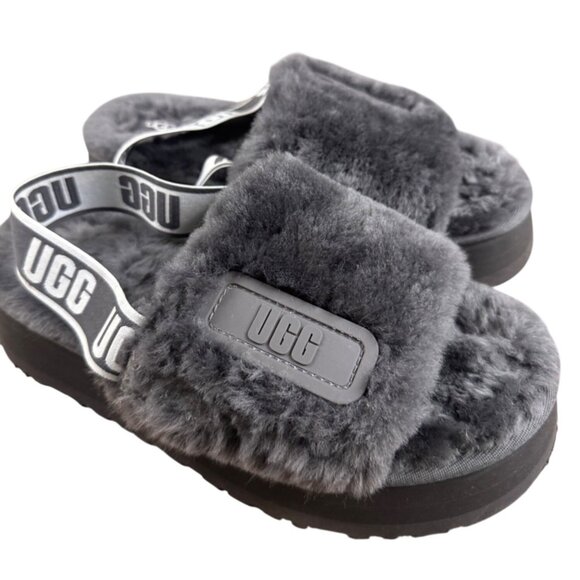 UGG Disco Slide Sandals Women's Size 9 Sheepskin Dark Grey Color Slipper - Picture 1 of 11